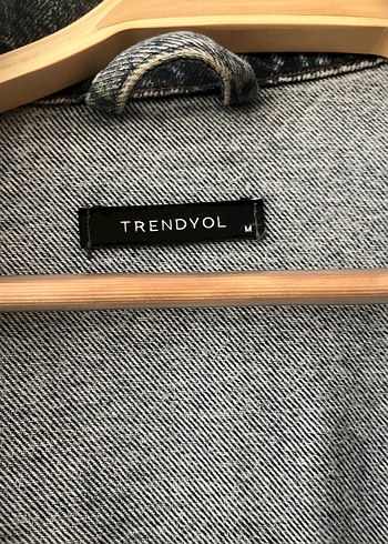 Trendyol & Milla Gri Mavi Düğmeli Rahat Denim Ceket