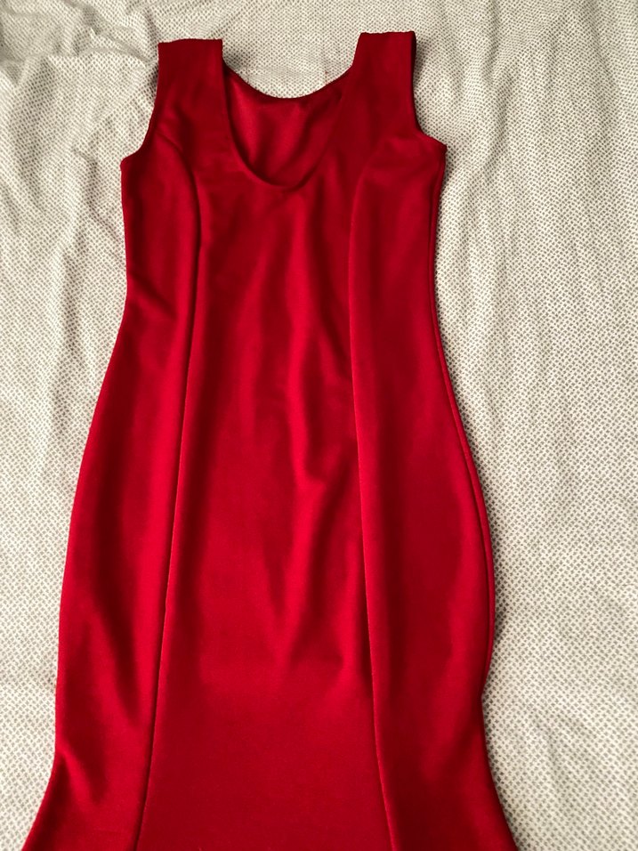 Kırmızı Uzun Drapeli Kadın Abiye - Görsel 4