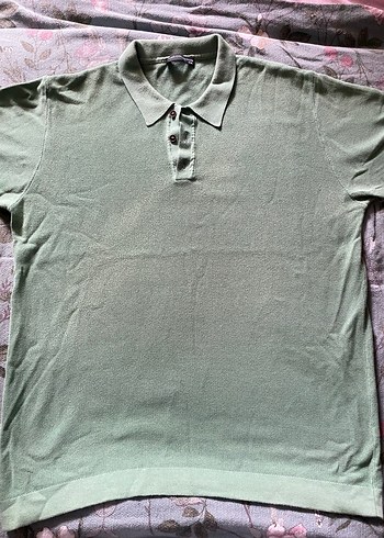 MUDO COLLECTİON Yeşil Erkek Keten Polo Tişört