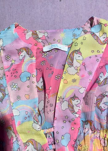 Penti Kız Çocuk Çok Renkli Tie-Dye V Yaka - Görsel 3