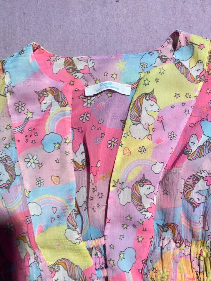 Penti Kız Çocuk Çok Renkli Tie-Dye V Yaka - Görsel 3