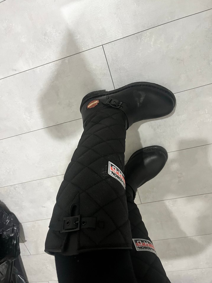 Siyah Deri Kadın Biker Dizüstü Botlar - Görsel 2