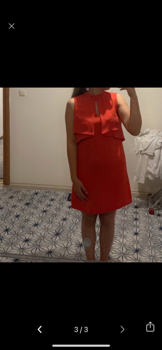 Kırmızı Kolsuz Mini Elbise - Görsel 2