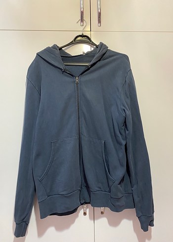 Gri Kapüşonlu Fermuarlı Kadın Sweatshirt