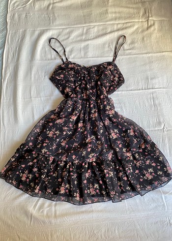Çiçek Desenli Mini Elbise