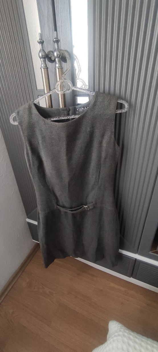 Gri Süet Midi Kadın Elbise - Görsel 2