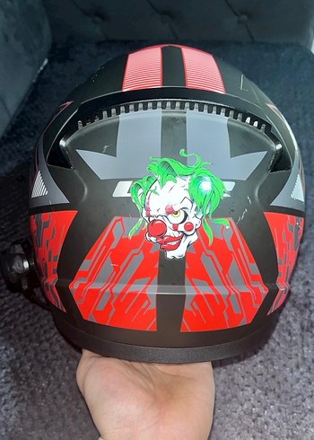 Kilitli Siyah Desenli  Motosiklet Kaskı - Görsel 5