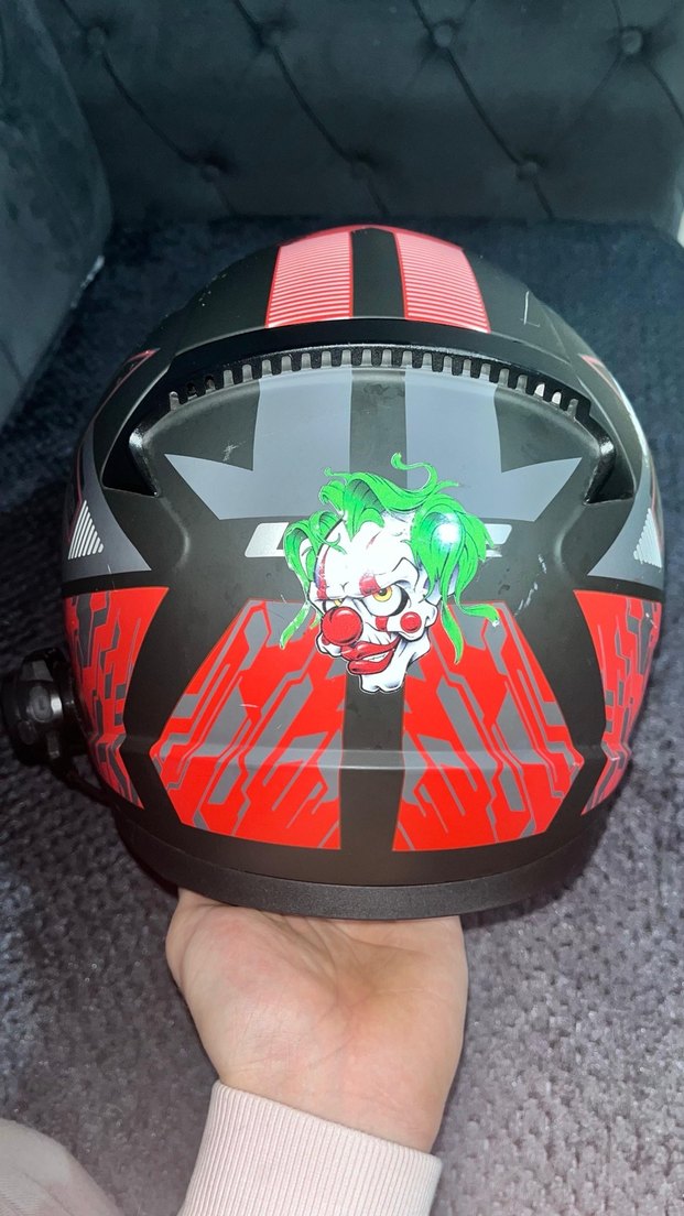 Kilitli Siyah Desenli  Motosiklet Kaskı - Görsel 5