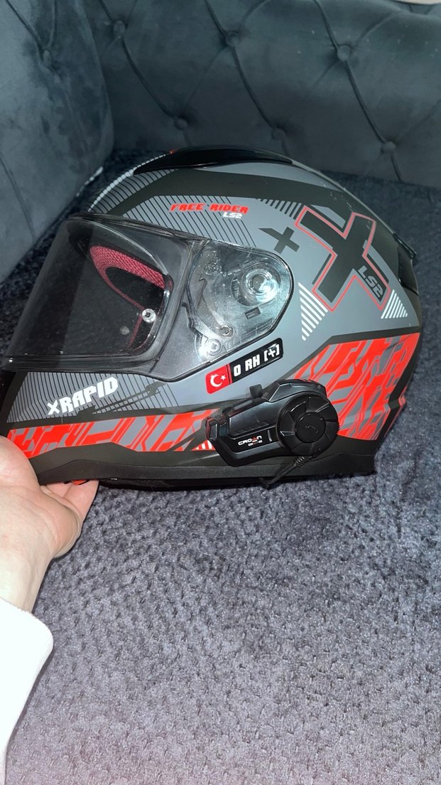 Kilitli Siyah Desenli  Motosiklet Kaskı - Görsel 3