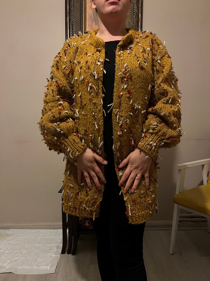  El Emeği Örgü Hırka  Tamamen Kendi Örgüm - Görsel 5