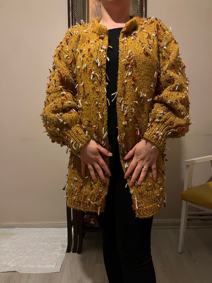  El Emeği Örgü Hırka  Tamamen Kendi Örgüm - Görsel 2