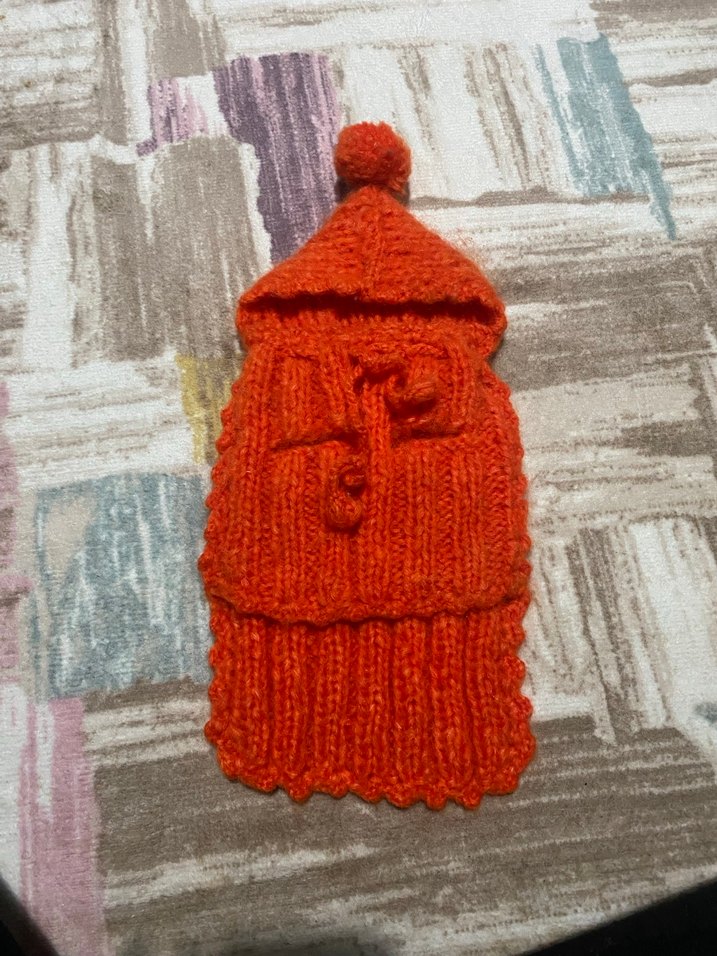 Turuncu  Desenli Örgü Köpek Kıyafeti - Görsel 5