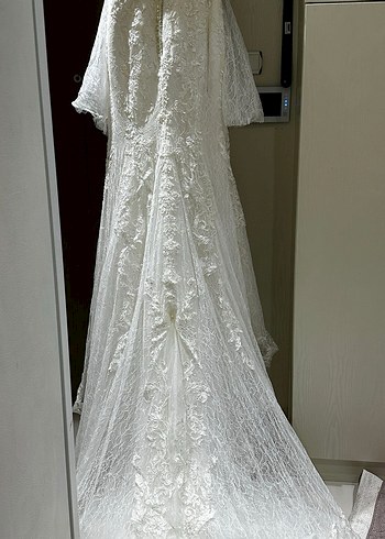 Straplez Vintage balık Uzun Gelinlik - Görsel 4