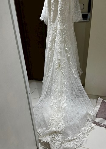 Straplez Vintage balık Uzun Gelinlik - Görsel 5