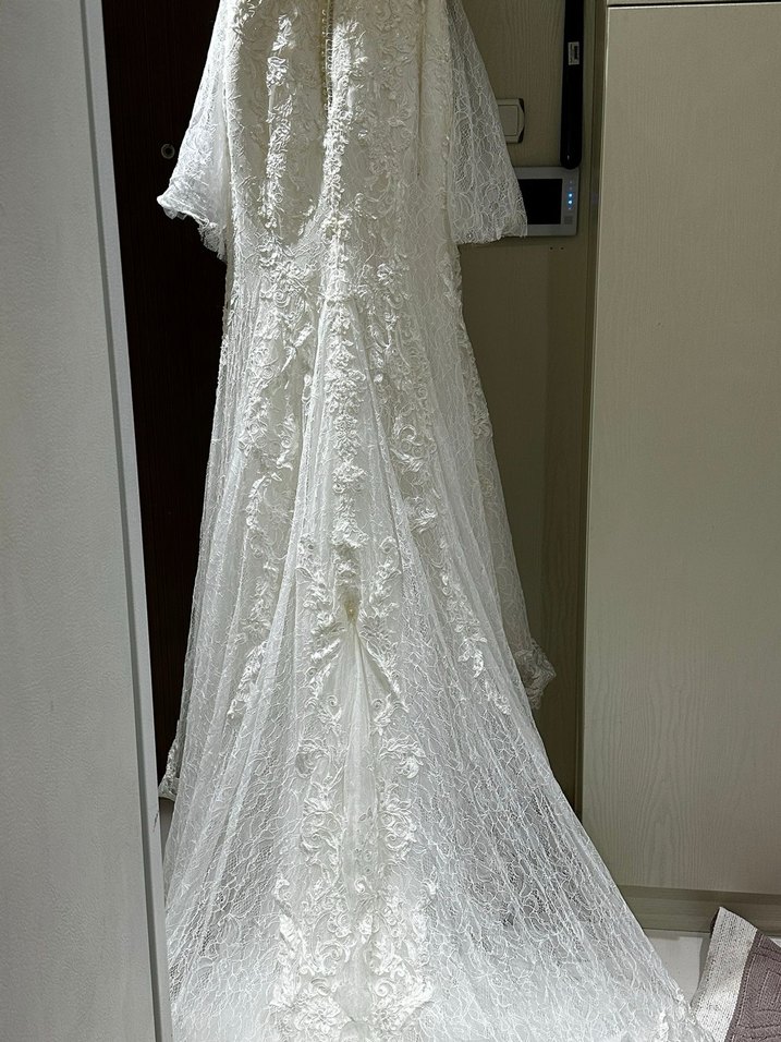 Straplez Vintage balık Uzun Gelinlik - Görsel 4