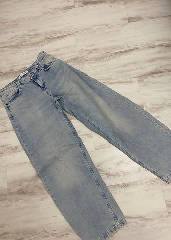 Bershka Bershka Düğmeli begy Gri Baskılı Kadın Kot Pantolon