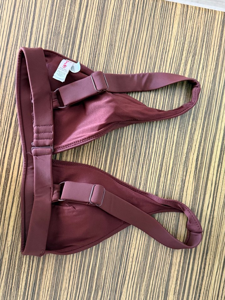 Bordo Spor Tarz Midi Bikini Üstü - Görsel 2