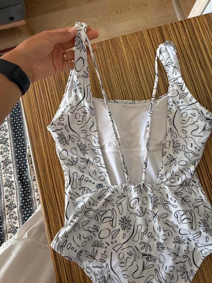 Bohem Desenli Beyaz Kadın Mayo - Görsel 3