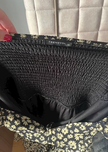 Kahverengi Desenli Volanlı Midi Elbise - Görsel 2