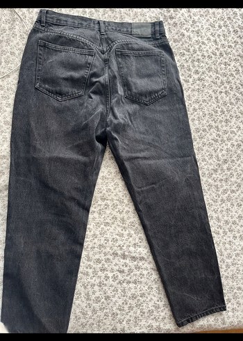 Pull Bear Gri Loose Fit Kadın Kot Pantolon - Görsel 4