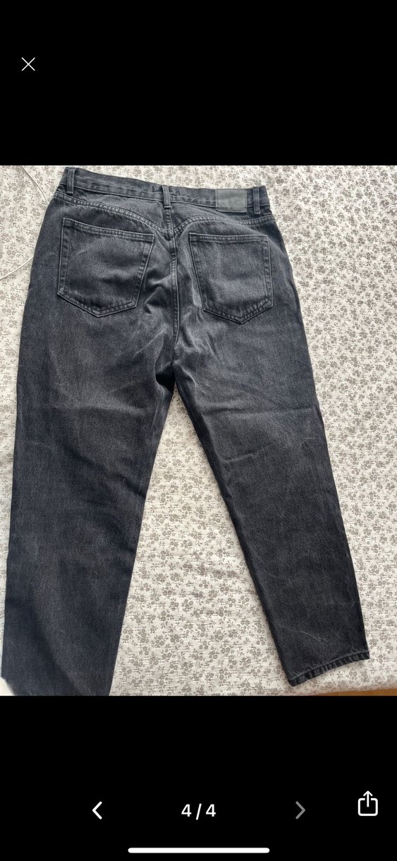 Pull Bear Gri Loose Fit Kadın Kot Pantolon - Görsel 4