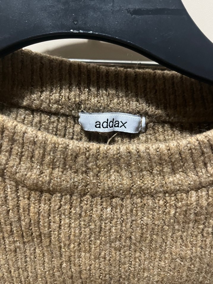 Kahverengi Triko Kadın Kazak Crop - Görsel 2