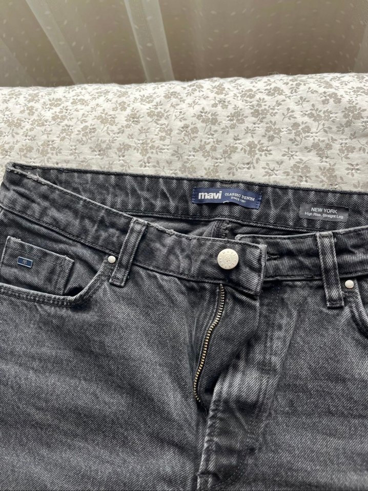 Mavi Gri Midi Boy Kadın Denim Pantolon - Görsel 2