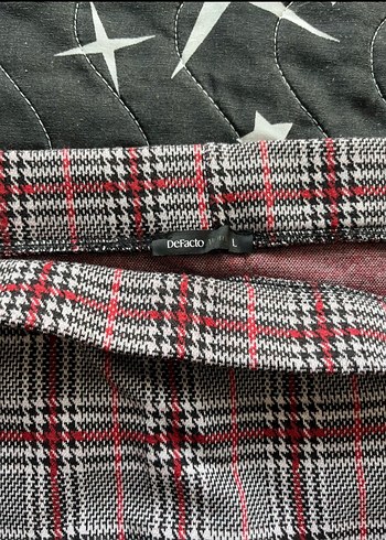 Gri Ekose Pilili Mini Etek - Görsel 2