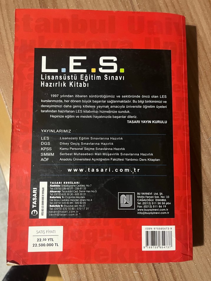 LES Lisansüstü Eğitim Sınavı Hazırlık Kitabı 2005 - Görsel 2