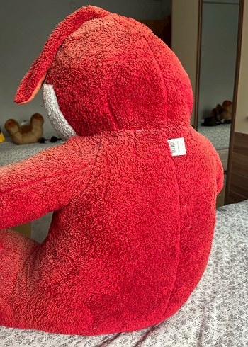 Büyük Boy Kırmızı Peluş Oyuncak Köpek - Görsel 2