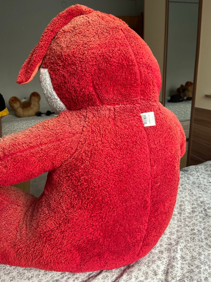 Büyük Boy Kırmızı Peluş Oyuncak Köpek - Görsel 2