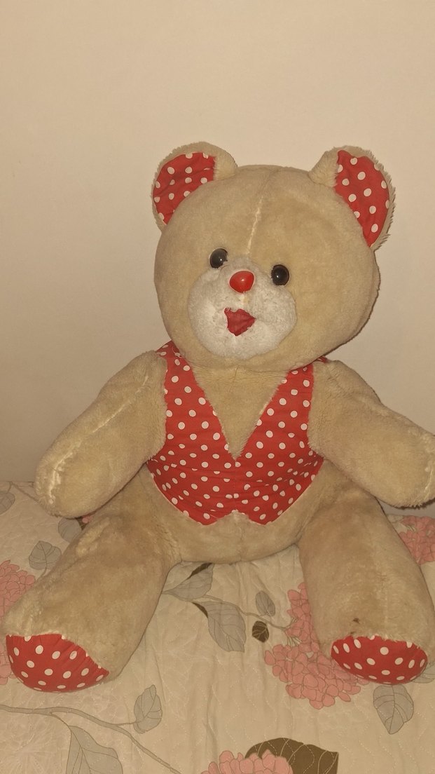 Renkli Detaylı Kahverengi Peluş Ayıcık - Görsel 2