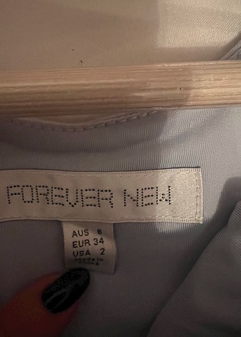 Forever New Taş İşlemeli Mavi Uzun Abiye Elbise Forever New
