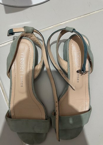 Yeşil Süet Tokalı Kadın Sandalet - Görsel 4