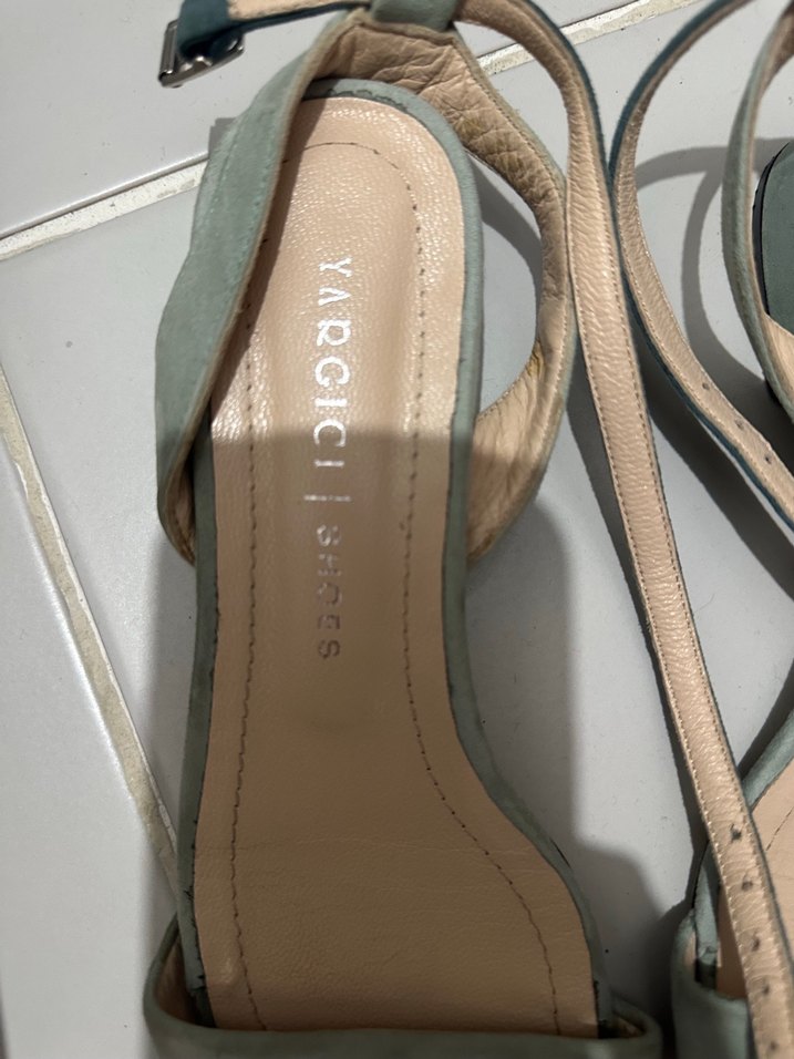 Yeşil Süet Tokalı Kadın Sandalet - Görsel 5