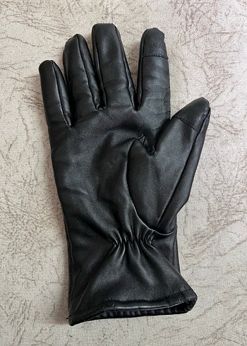 Siyah Deri Kadın Eldiveni, Kürklü - Görsel 4