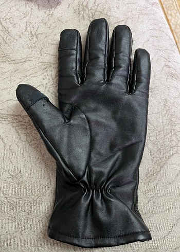 Siyah Deri Kadın Eldiveni, Kürklü - Görsel 2