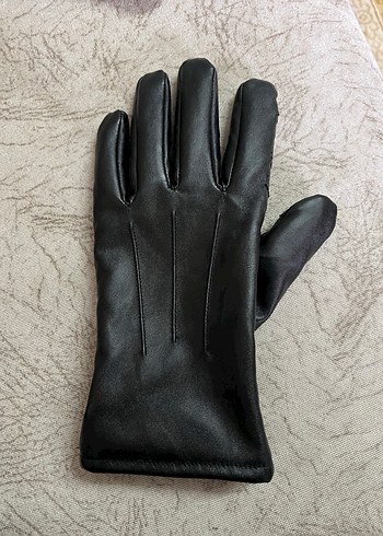 Siyah Deri Kadın Eldiveni, Kürklü - Görsel 3