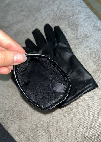 Siyah Deri Kadın Eldiveni, Kürklü - Görsel 7