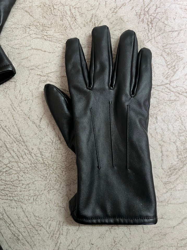 Siyah Deri Kadın Eldiveni, Kürklü - Görsel 5