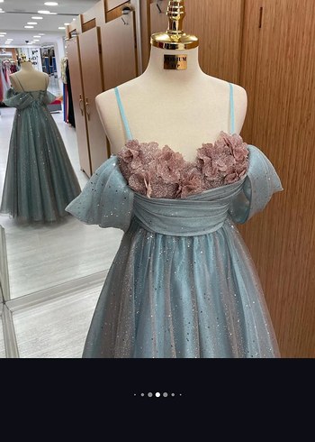 Nakışlı Uzun Modern Klasik Abiye Nişanlık - Görsel 2