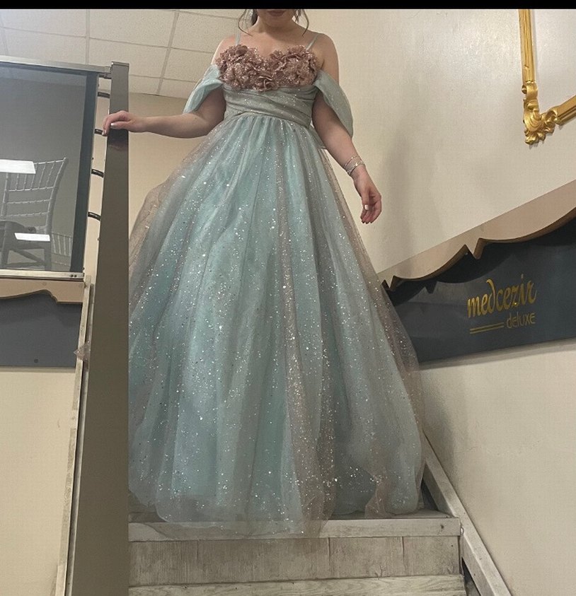 Nakışlı Uzun Modern Klasik Abiye Nişanlık - Görsel 4