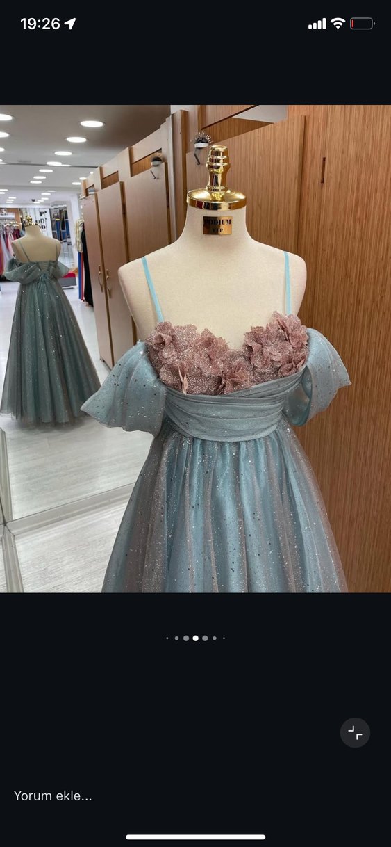 Nakışlı Uzun Modern Klasik Abiye Nişanlık - Görsel 2