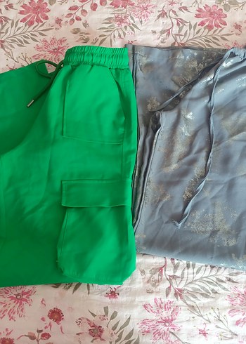 Yeşil Mini Street Wear Kadın Kumaş Pantolon