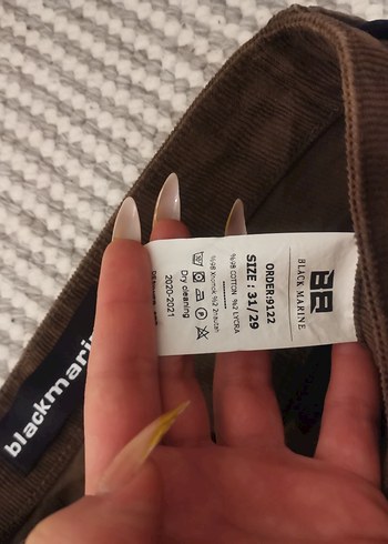 Kahverengi Kadife Kemerli Kadın Pantolon - Görsel 3