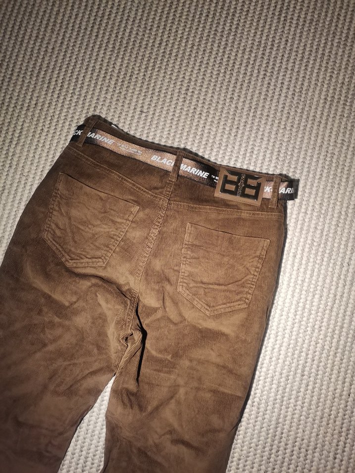 Kahverengi Kadife Kemerli Kadın Pantolon - Görsel 5