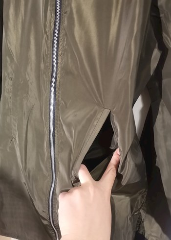 Koton Marka Haki Renk Baskılı Fermuarlı Ceket - Görsel 4