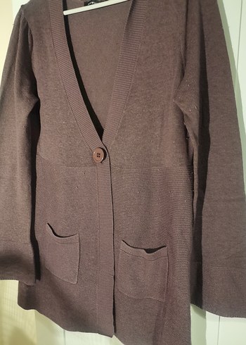 Afrodit Düğmeli Mor Kadın Hırka - Görsel 2