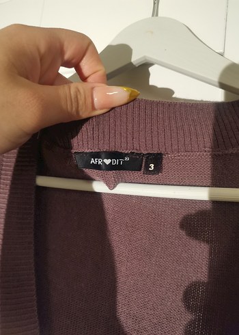 Afrodit Düğmeli Mor Kadın Hırka - Görsel 3