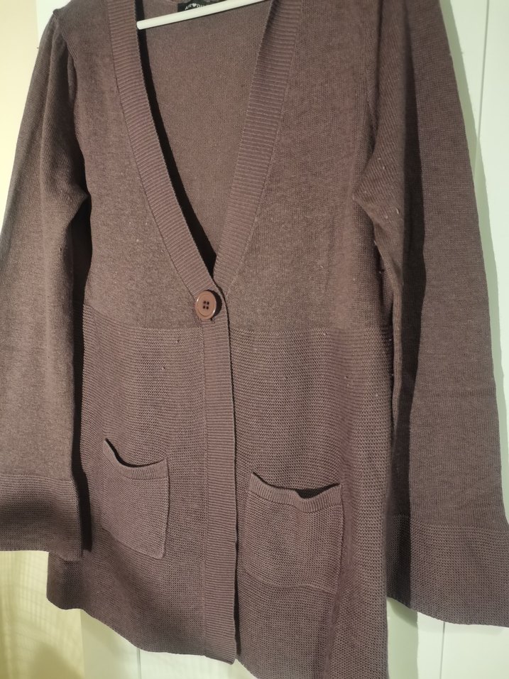 Afrodit Düğmeli Mor Kadın Hırka - Görsel 2